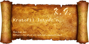 Kratofil István névjegykártya